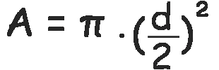 Fórmula del área del círculo en función del diámetro (d)