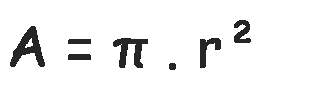 Fórmula del área del círculo en función del radio (r)